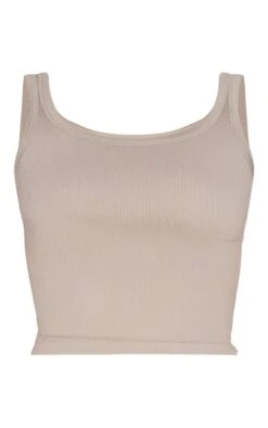 Prettylittlething Clay Snatched Rib Scoop Cropped Vest Top -Pretty Little Thing Shop 01b9487b2c0ecbdcb464244a78c50420c67d3cc5 CNM0092 5 clay contour rib scoop cropped vest top