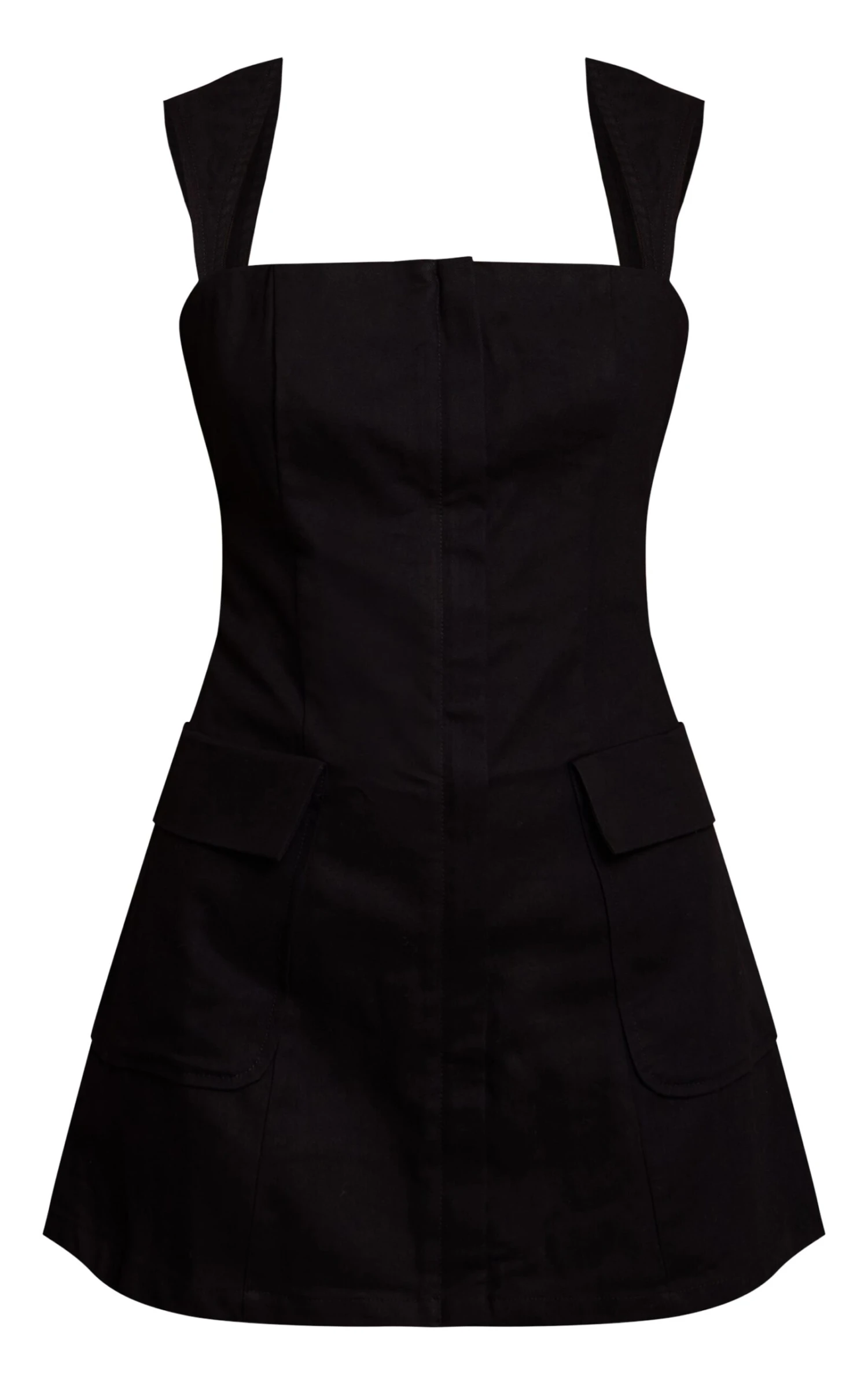 Black Zip Up Pocket Detail Bodycon Dress 5 Black Zip Up Pocket Detail Bodycon Dress - Image 5