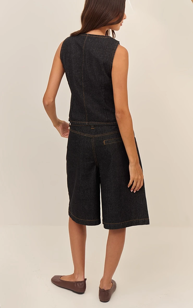 Prettylittlething Raw Indigo Zip Detail Sleeveless Denim Top 2 Prettylittlething Raw Indigo Zip Detail Sleeveless Denim Top - Image 2