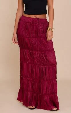 Prettylittlething Deep Red Drawstring Frill Tiered Maxi Skirt 6 Prettylittlething Deep Red Drawstring Frill Tiered Maxi Skirt -Pretty Little Thing Shop 0231c25a31ce5a88fb209d081059014672c726bb CNM5751 2 deep red drawstring frill tiered maxi skirt