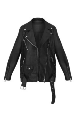 Prettylittlething Black Faux Leather Longline Belted Biker Jacket -Pretty Little Thing Shop 024d89a31adf7bab4663c38cc0e2ca09049c015e cmo5345 5