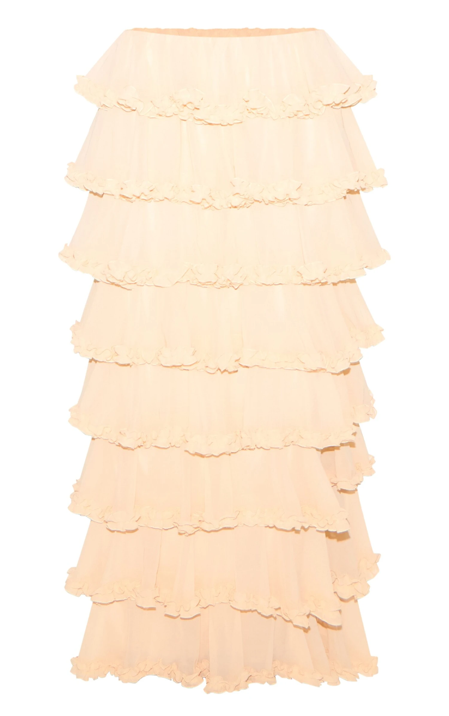 Prettylittlething Cream Chiffon Tiered Frill Maxi Skirt 5 Prettylittlething Cream Chiffon Tiered Frill Maxi Skirt - Image 5