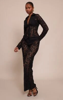 Prettylittlething Black Lace Long Sleeve Shirt -Pretty Little Thing Shop 0307efd91d62d73efb0f02d273266d600bf1e280 CNO4211 3 black lace long sleeve shirt