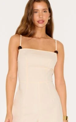 Prettylittlething Natural Linen Blend Straight Neck Bead Detail Jumpsuit -Pretty Little Thing Shop 03a8bbf9e2ce3debdb6c7476e513894c02486d8d CNM7291 4 natural linen blend boat neck bead detail jumpsuit