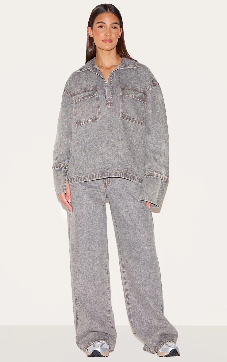 Prettylittlething Grey Slouchy Wide Leg Style Jean 1 Prettylittlething Grey Slouchy Wide Leg Style Jean
