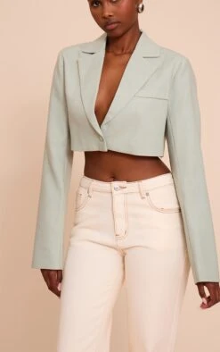 Prettylittlething Sage Cropped Structured Boxy Blazer 8 Prettylittlething Sage Cropped Structured Boxy Blazer -Pretty Little Thing Shop 054c71cc6ba42824b90507bea93f672a1b57a809 CNM5299 4 olive super crop structured boxy blazer
