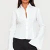 Prettylittlething White Seam Detail Fitted Shirt -Pretty Little Thing Shop 056db8411cea0f87234244686e54e6fb5174579b cnl8112 1