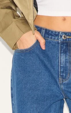 Prettylittlething Dark Blue Mid Rise Straight Leg Jeans -Pretty Little Thing Shop 05840a7f1509c7430a8eff067031f9ded0e160b6 CNM0601 4 dark blue mid rise straight leg jeans