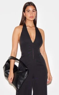 Prettylittlething Black Woven Halter Neck Hook And Eye Detail Wide Leg Jumpsuit 8 Prettylittlething Black Woven Halter Neck Hook And Eye Detail Wide Leg Jumpsuit -Pretty Little Thing Shop 059ae3222e0eb279535be567e6b1a37175085c6c cnl7254 4