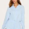 Prettylittlething Sky Blue Cotton Ruched Tiered Skort Shirt Romper -Pretty Little Thing Shop 060639aed4591a59d5c986f60826930b5f35053c CNM7284 1 sky blue cotton ruched tiered skort shirt playsuit