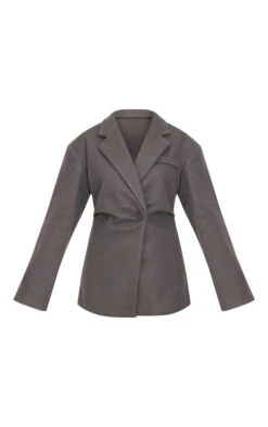 Prettylittlething Charcoal Wool Look Cinched Blazer -Pretty Little Thing Shop 060f9374856fbf399f23f32f61d37d2435ae24b0 CNL5012 5 charcoal wool look cinched blazer
