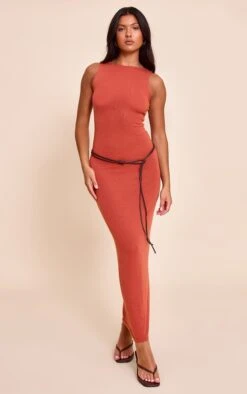 Prettylittlething Rust Textured Boat Neck Sleeveless Maxi Dress -Pretty Little Thing Shop 067465c74066f19b5085bec42a66d72a9a52ab2d CNN3599 3 rust textured boat neck sleeveless maxi dress