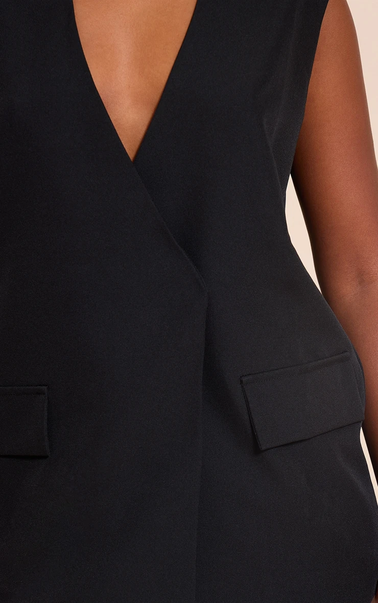 Prettylittlething Black Oversized Boxy Longline Vest 4 Prettylittlething Black Oversized Boxy Longline Vest - Image 4