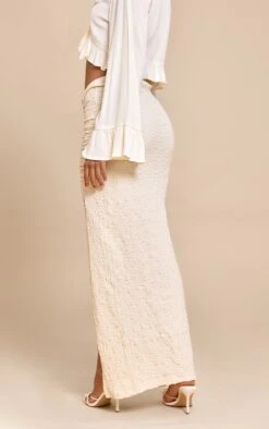 Prettylittlething Cream Textured Jersey Ruched Side Maxi Skirt -Pretty Little Thing Shop 0692bbcf096bfb4d9ca9c2f56c2287572c930209 CNM9774 3 cream textured jersey ruched side maxi skirt