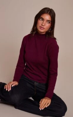 Burgundy Fine Knit High Neck Sweater 6 Burgundy Fine Knit High Neck Sweater -Pretty Little Thing Shop 06b30775de5a5c50015afca109fa346da2b8e3fe CNN9706 3 burgundy fine knit high neck jumper