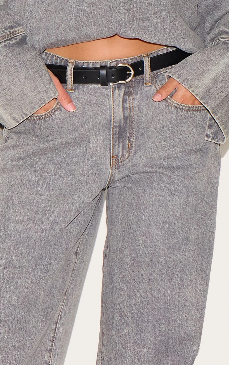 Prettylittlething Grey Slouchy Wide Leg Style Jean 4 Prettylittlething Grey Slouchy Wide Leg Style Jean - Image 4