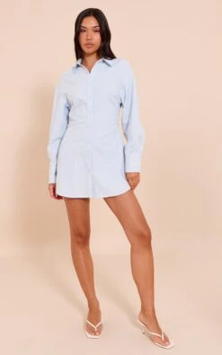 Prettylittlething Blue Pinstripe Seersucker Cinched Waist Shirt Dress -Pretty Little Thing Shop 06c433c25051f9dec407387aa48e9aa52f7a282e CNN5859 3 blue pinstripe seersucker cinched waist shirt dress
