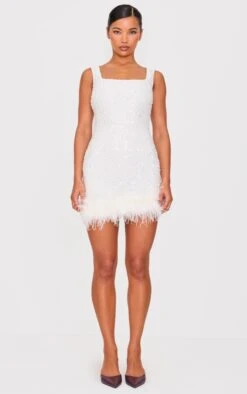 Prettylittlething White Sequin Scoop Neck Feather Hem Shift Dress 7 Prettylittlething White Sequin Scoop Neck Feather Hem Shift Dress -Pretty Little Thing Shop 06c9ce2f1c73793ef9878265b5ba7a4cacfad3f6 cnl0285 3