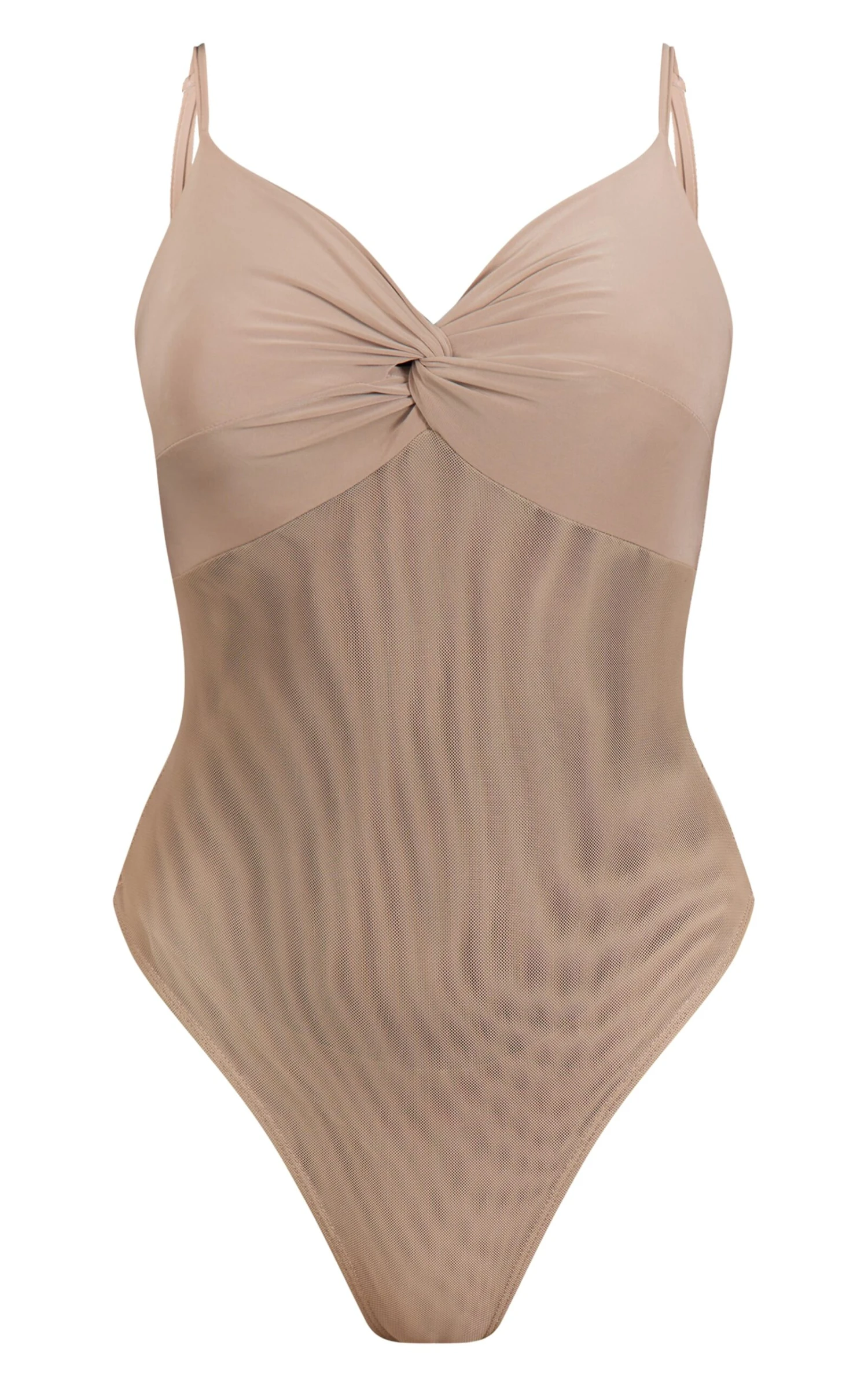 Prettylittlething Tan Twist Bust Mesh Bodysuit 5 Prettylittlething Tan Twist Bust Mesh Bodysuit - Image 5