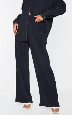 Prettylittlething Black Plisse High Waisted Wide Leg Pants -Pretty Little Thing Shop 074d055c6a567ca8a7e6f5d59a06e5b473eb8a6f cmt2907 2