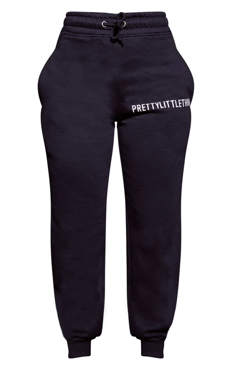 PRETTYLITTLETHING Navy Logo High Waisted Cuffed Sweatpant 5 PRETTYLITTLETHING Navy Logo High Waisted Cuffed Sweatpant - Image 5