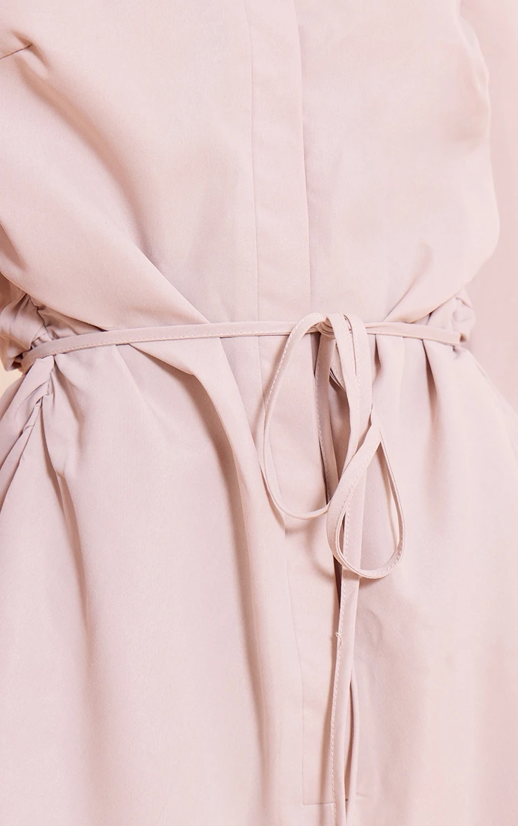 Prettylittlething Cream Woven Belt Detail Romper 4 Prettylittlething Cream Woven Belt Detail Romper - Image 4