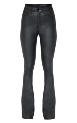 Prettylittlething Black Coated Denim Split Hem Flares -Pretty Little Thing Shop 07d58d7bb1324c853ff7e6d1dc58705c225e6726 cmn3662 5