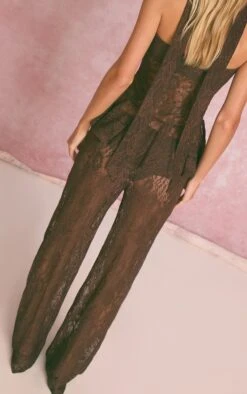Dark Brown Lace Straight Leg Pants 7 Dark Brown Lace Straight Leg Pants -Pretty Little Thing Shop 08147f58fd311d115e73ebdc16c914e6b1e49da5 CNO0585 3 dark brown lace straight leg trousers
