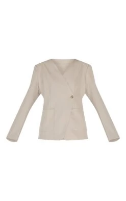 Prettylittlething Sand Tailored Woven Asymmetric Blazer -Pretty Little Thing Shop 0816c646b86a3796600b875ae4f9e78723a10753 CNM1901 5 sand tailored woven asymmetric blazer