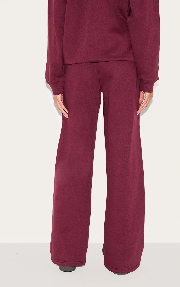 Prettylittlething Burgundy Wide Leg Sweat Sweatpants 3 Prettylittlething Burgundy Wide Leg Sweat Sweatpants - Image 3