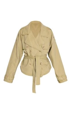 Prettylittlething Washed Khaki Belted Cropped Button Detail Denim Trench -Pretty Little Thing Shop 08ef1215616ebee691ef80158ab634baa98a4262 CNN2885 5 sand belted cropped button detail denim trench