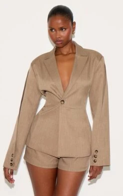 Prettylittlething Light Brown Tailored Woven Shorts -Pretty Little Thing Shop 097f6e726bf6db574defd9157116c0e763514ec8 CNL9294 4 light brown tailored woven shorts