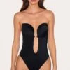 Prettylittlething Black Shapewear Plunge Bodysuit