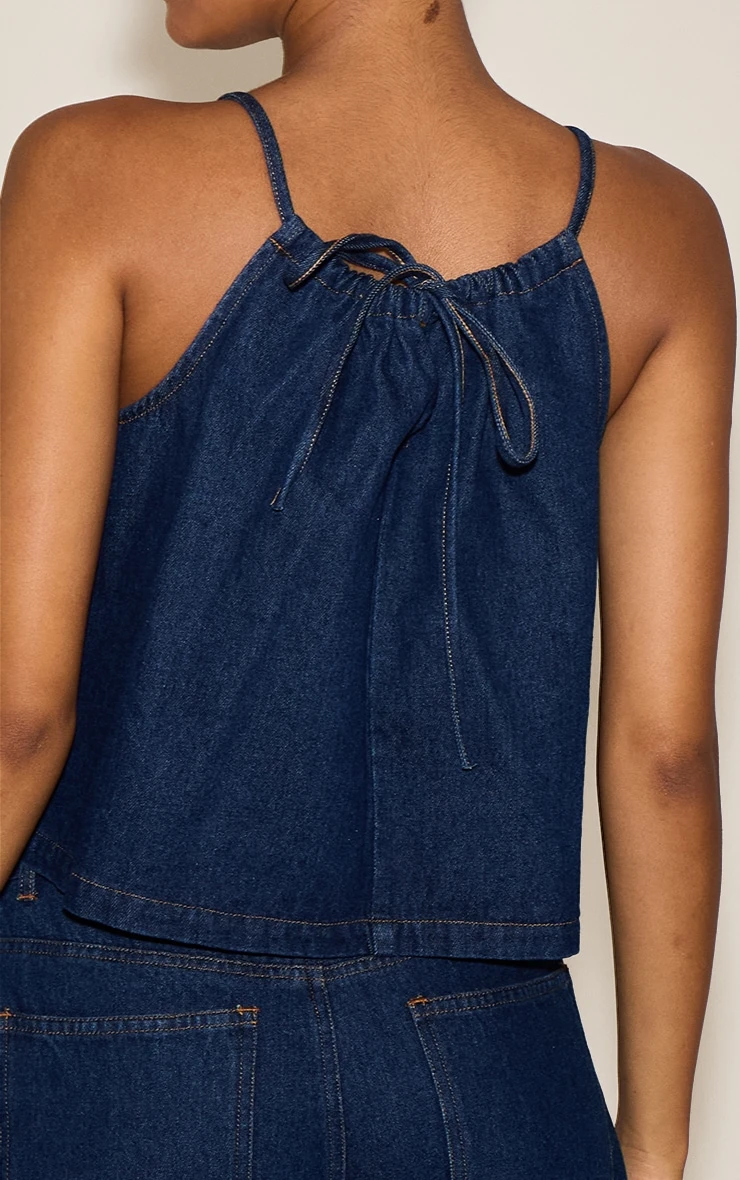 Prettylittlething Indigo Floaty Sleeveless Denim Top 4 Prettylittlething Indigo Floaty Sleeveless Denim Top - Image 4