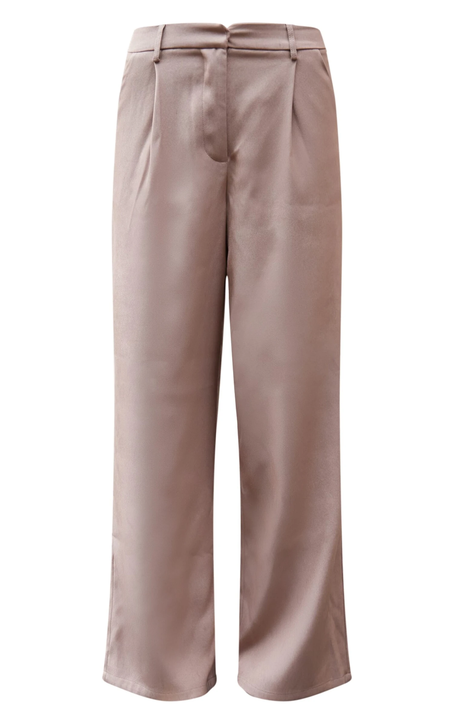 Prettylittlething Taupe Premium Pleat Front Straight Leg Tailored Pants 5 Prettylittlething Taupe Premium Pleat Front Straight Leg Tailored Pants - Image 5