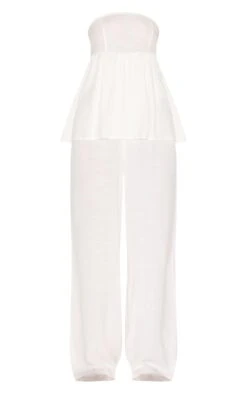 Prettylittlething White Bandeau Peplum Detail Jumpsuit -Pretty Little Thing Shop 0aeffeedcd904cee32f04ac29ae1942b98647538 CNM3884 5 white bandeau peplum detail jumpsuit