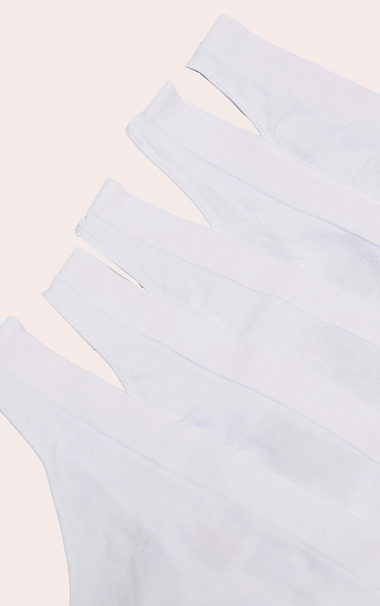 Prettylittlething White Pack Of 5 Seamless Thongs 2 Prettylittlething White Pack Of 5 Seamless Thongs - Image 2