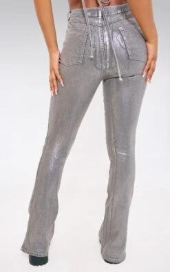 Prettylittlething Silver Metallic Foil Effect Flared Jeans 7 Prettylittlething Silver Metallic Foil Effect Flared Jeans -Pretty Little Thing Shop 0c4ee2750366e8f19f15b6dd2b6fbc832a90dd9d cnj9779 3