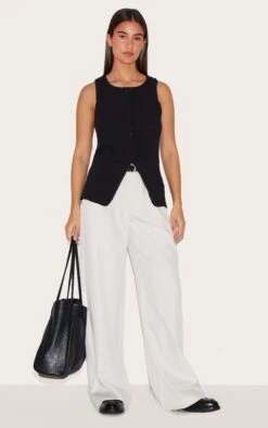 Prettylittlething Black Longline Bengaline Vest -Pretty Little Thing Shop 0d1836c2fd41e45fe71cf026e9c319f6cc28b6f7 CNK0859 3 black longline bengaline waistcoat