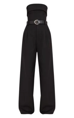 Prettylittlething Black Woven Bandeau Belted Wide Leg Jumpsuit -Pretty Little Thing Shop 0d1bed0986ee29ccd16d3f5e0de01f61888af123 CNO4736 5 black woven bandeau belted wide leg jumpsuit