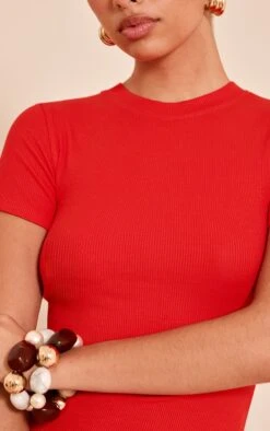 Prettylittlething Tomato Red Soft Rib Crew Neck Short Sleeve Top -Pretty Little Thing Shop 0d4a961a69060d24b6493888e10a3e2c98481e61 CNM9827 4 tomato red soft rib crew neck short sleeve top