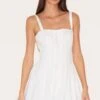 Prettylittlething White Twill Pleated Puffball Romper