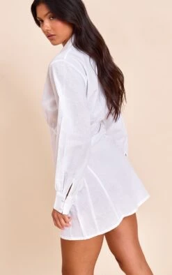 Prettylittlething White Plunge Shirt Dress -Pretty Little Thing Shop 0db2410c8bb0984d7608cdb80d6660f9d21fb48d CNM4234 2 white plunge shirt dress