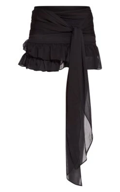 Prettylittlething Black Chiffon Lined Tie Front Mini Skirt 11 Prettylittlething Black Chiffon Lined Tie Front Mini Skirt -Pretty Little Thing Shop 0dbc688db26c991c8231c03284e06987e90fa84e CNO3013 6 black chiffon lined tie front mini skirt