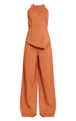 Prettylittlething Rust Textured Woven Halter Neck Jumpsuit 9 Prettylittlething Rust Textured Woven Halter Neck Jumpsuit -Pretty Little Thing Shop 0debd6391dbaddd6645f6aeedb03659f53bec5f7 CNN3666 5 rust textured woven halter neck jumpsuit