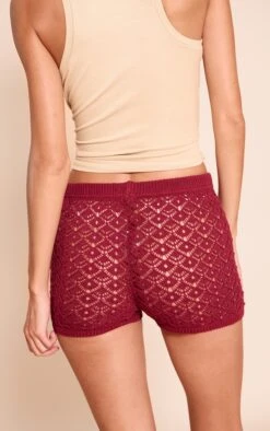 Wine Crochet Knit Mini Shorts -Pretty Little Thing Shop 0e291b6ef94b8f93abb0e398d6766c02c69eaa48 CNO2529 3 wine crochet knit mini shorts