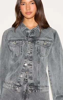 Prettylittlething Ice Grey Turn Up Cuff Cinched Back Denim Jacket 8 Prettylittlething Ice Grey Turn Up Cuff Cinched Back Denim Jacket -Pretty Little Thing Shop 0e65d5461f3d69120c55ffb0dfcae064b06fbd7f CNM4773 4 ice grey turn up cuff cinched back denim jacket