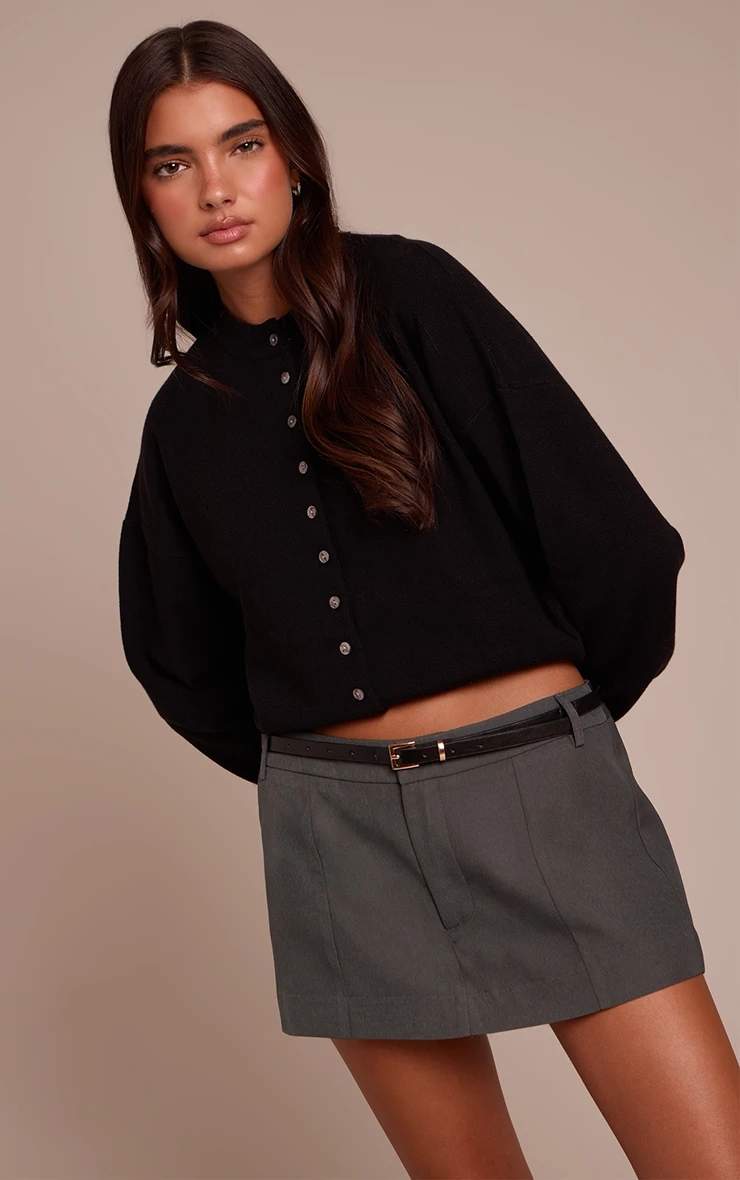 Prettylittlething Charcoal Belted Skirt 1 Prettylittlething Charcoal Belted Skirt