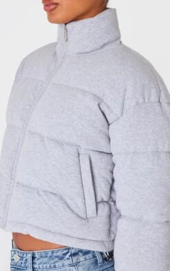 Prettylittlething Grey Knit Jersey Cropped Padded Jacket -Pretty Little Thing Shop 0fbf8e904a1d5060aab7596b7a892127adc7b05b cnl4144 4