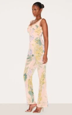 Prettylittlething Pink Floral Printed Chiffon Corset Detail Flared Jumpsuit -Pretty Little Thing Shop 0ffe9eb4e00892f93add316c37f84c6f2602c978 CNL9225 3 lemon floral printed chiffon corset detail flared jumpsuit
